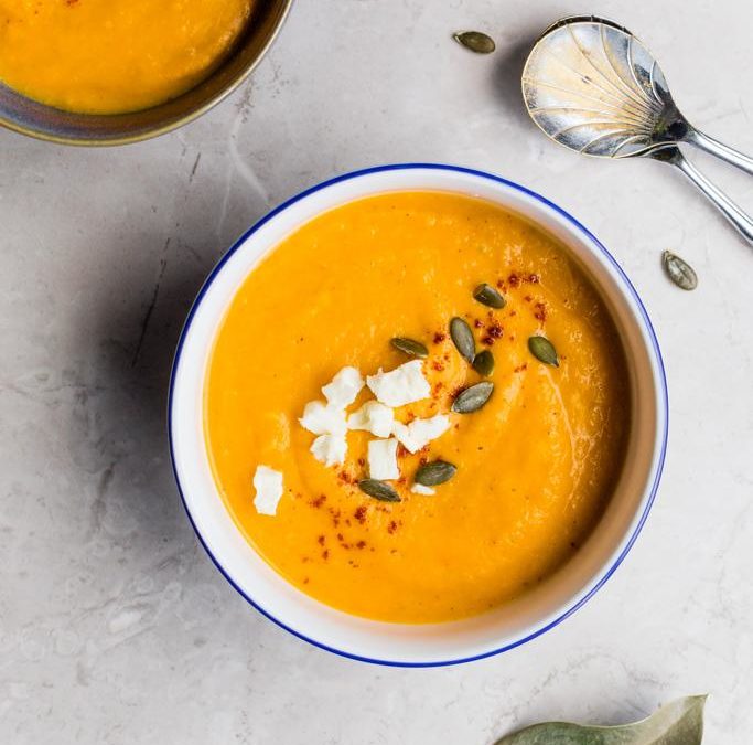 soupe potimarron chataignes feta
